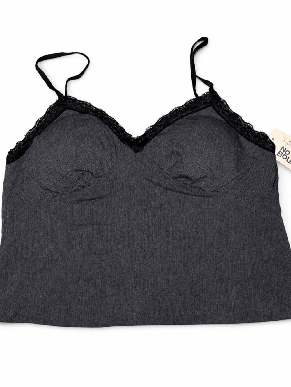 Women's Lace-Trim Camisole Tank Top - Black